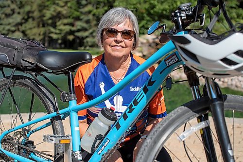 BROOK JONES/FREE PRESS
Winnipeg resident Lynn Casselman is pictured with her Treak bike in Winnipeg, Man., Wednesday, Aug. 27, 2025. The 69-year-old is participating in the Great Cycle Challege Canada this August for her seventh year in a row. The Great Cycle Challenge encourages people to ride their bikes while raising funds for SickKids Foundation as a way to fight kids' cancer.