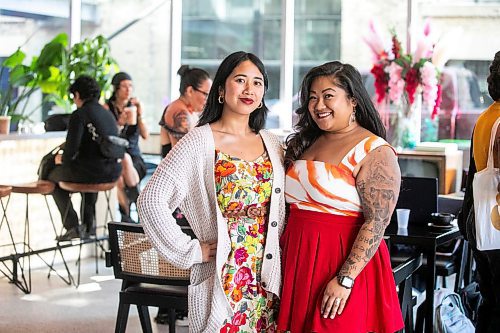 MIKAELA MACKENZIE / FREE PRESS
Value Able co-founders Star Tactay (left) and Daezerae Gil at a coworking coffee meetup at Saintuary caf on Thursday, Aug. 28, 2025. Value Able is a new local collective for BIPOC creatives to connect and collaborate
For Eva story.
Free Press 2025