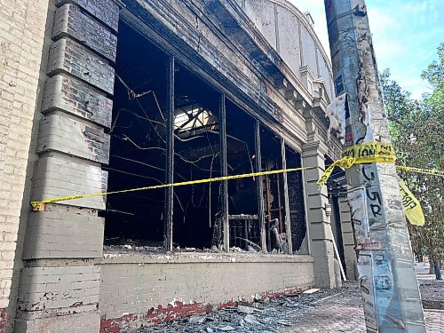 NICOLE BUFFIE / FREE PRESS 
The Exchange Event Centre, 291 Bannatyne Ave., is the latest downtown building to be hit by fire. Management say the building was firebombed, according to a witness who reported the fire to 911. 