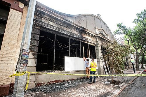MIKAELA MACKENZIE / FREE PRESS
The Exchange Event Centre gets boarded up after a fire on Friday, Aug. 29, 2025.
For Nicole story.
Free Press 2025