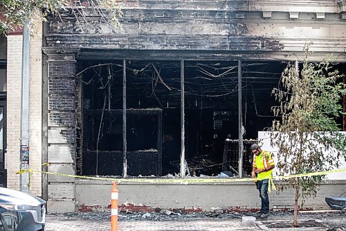 MIKAELA MACKENZIE / FREE PRESS
The Exchange Event Centre gets boarded up after a fire on Friday, Aug. 29, 2025.
For Nicole story.
Free Press 2025
