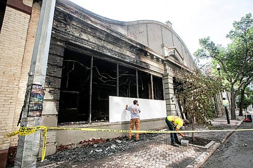 MIKAELA MACKENZIE / FREE PRESS
The Exchange Event Centre gets boarded up after a fire on Friday, Aug. 29, 2025.
For Nicole story.
Free Press 2025