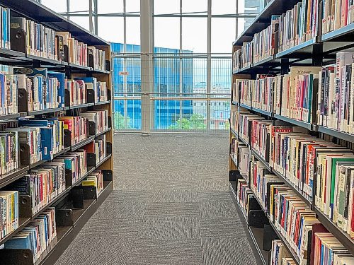 MIKE DEAL / FREE PRESS
The Millennium library’s fourth floor reopened Tuesday with additional safety measures following a suicide earlier this month. 
Reporter: Nicole Buffie
250902 - Tuesday, September 02, 2025.