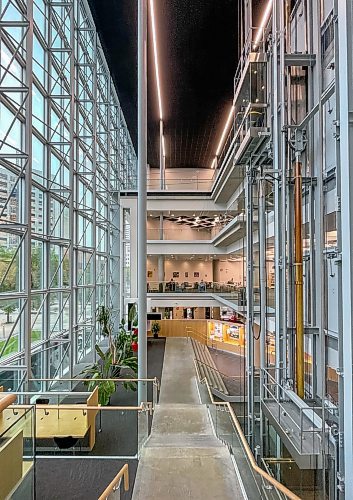 MIKE DEAL / FREE PRESS
The Millennium library’s fourth floor reopened Tuesday with additional safety measures following a suicide earlier this month. 
Reporter: Nicole Buffie
250902 - Tuesday, September 02, 2025.