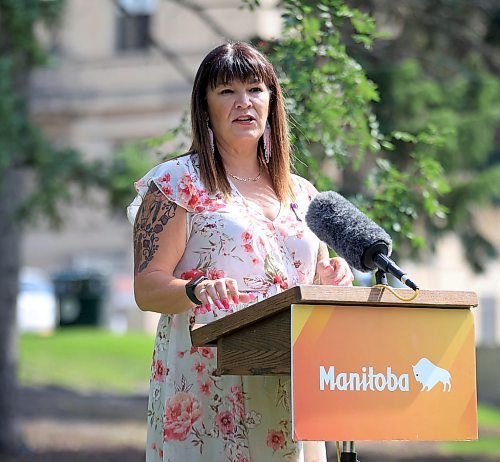Ruth Bonneville / Free Press
Local - memorial stone unveiled
Housing, Addictions and Homelessness Minister Bernadette Smith and supporters host ceremony to unveil a memorial stone to honour lives lost to overdose on the west side of the grounds at the Legislative Building Friday.
The unveiling was part of International overdose awareness day.
Aug 29th, 2025