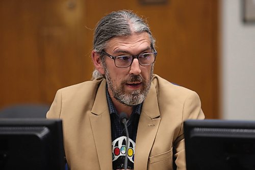 City of Brandon Coun. Kris Desjarlais (Ward 2) speaks at a city council meeting earlier this month. (Alex Lambert/The Brandon Sun)