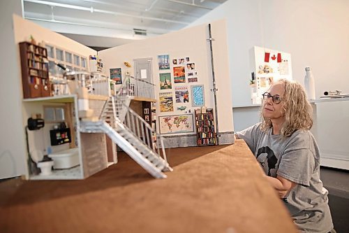 17092025
Artist Anita Lebeau assembles her art piece titled Sara and Sunny&#x2019;s Pad on Wednesday at the Art Gallery of Southwestern Manitoba in advance of the public reception for three new exhibitions tonight at the AGSM. The public reception for 8 Rooms, Ancestral Aviators and I couldn&#x2019;t have done it without you runs from 7:00PM-10:00PM tonight at the AGSM. 8 Rooms features eight dioramas created by a collective of eight artists including Lebeau for use in Lebeau&#x2019;s 11-minute animated film 8 Rooms. 
  (Tim Smith/The Brandon Sun)