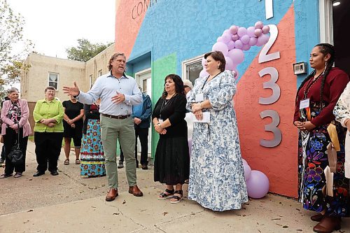 18092025
Brandon Mayor Jeff Fawcett speaks during the grand opening of the The Western Manitoba Women&#039;s Centre&#x2019;s new location in the 1200 block of Rosser Avenue on Thursday. 
(Tim Smith/The Brandon Sun)
