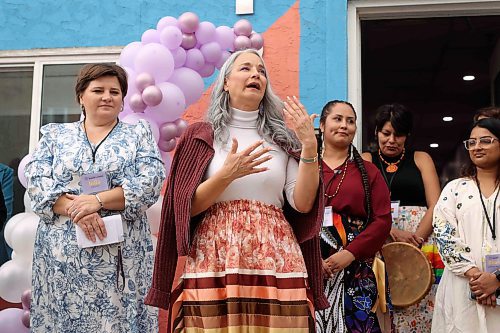 18092025
Provincial Families Minister Nahanni Fontaine speaks during the grand opening of the The Western Manitoba Women&#039;s Centre&#x2019;s new location in the 1200 block of Rosser Avenue on Thursday. 
(Tim Smith/The Brandon Sun)
