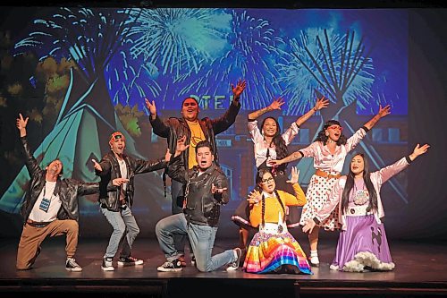 A matinee performance of the musical "Bear Grease" entertained students at the Aud Theatre in Virden on Monday afternoon. The Indigenous take on the classic 1978 musical "Grease" opened an eastern Canada tour Sunday evening in Virden with the first performance following a two-month off-Broadway run in New York City, where it earned the recognition of being the longest Indigenous off-Broadway musical run. The musical heads to Winnipeg and then to Canada’s east coast for a series of performances. "Bear Grease" had its debut at the Edmonton Fringe Festival in 2021. (Tim Smith/The Brandon Sun)