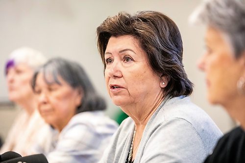 MIKAELA MACKENZIE / FREE PRESS

Carmen Nedohin, past chair of the Manitoba section of the Canadian Association of Retired Persons, speaks to the media at a press conference on Monday, Sept. 22, 2025. 

For Carol Sanders story.
Free Press 2025
