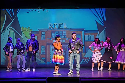 22092025
A matinee performance of the musical Bear Grease entertained students at the Aud Theatre in Virden on Monday afternoon. The indigenous take on the classic 1978 musical Grease opened an eastern Canada tour Sunday evening in Virden with their first performance following a two-month off broadway run in New York City, where it earned the recognition of being the longest indigenous off broadway musical run. The musical heads to Winnipeg and then to Canada’s east coast for a series of performances. Bear Grease had its debut at the Edmonton Fringe Festival in 2021. The Aud Theatre opened in Virden in 1912 and was one of the last opera houses of its kind to be built in Manitoba.
(Tim Smith/The Brandon Sun)