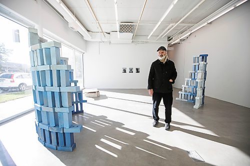MIKAELA MACKENZIE / FREE PRESS

Artist Rodney LaTourelle with his exhibition, Betonwaves, at Plug In on Monday, Sept. 29, 2025. 

For Jen story.
Free Press 2025