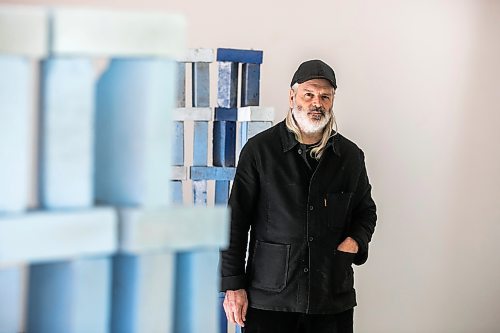 MIKAELA MACKENZIE / FREE PRESS

Artist Rodney LaTourelle with his exhibition, Betonwaves, at Plug In on Monday, Sept. 29, 2025. 

For Jen story.
Free Press 2025
