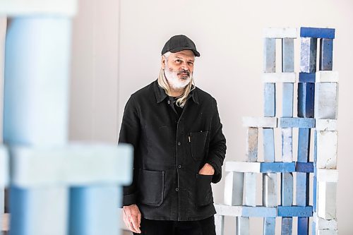 MIKAELA MACKENZIE / FREE PRESS

Artist Rodney LaTourelle with his exhibition, Betonwaves, at Plug In on Monday, Sept. 29, 2025. 

For Jen story.
Free Press 2025