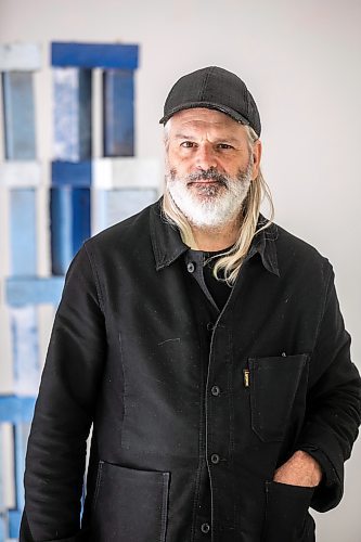 MIKAELA MACKENZIE / FREE PRESS

Artist Rodney LaTourelle with his exhibition, Betonwaves, at Plug In on Monday, Sept. 29, 2025. 

For Jen story.
Free Press 2025