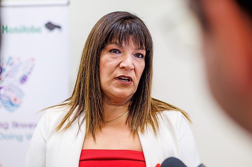 MIKE DEAL / FREE PRESS
Bernadette Smith (Point Douglas) Minister of Housing, Addictions and Homelessness, speaks to the media after the announcement.
Families Minister Nahanni Fontaine, minister responsible for women and gender equity announces that the Manitoba government will providing $3.5 million to Ikwe Widdjiitiwin Inc. to establish a first-of-its-kind 24-7 safe space for Indigenous women in Winnipeg.
The announcement took place at the future home of Mino&#x2019;Ayaawag Ikwewag Lodge, 510 Selkirk Avenue.
The lodge will provide immediate, short-term safety and stabilization for Indigenous women at risk of violence, homelessness or exploitation. It will provide low-barrier access to culturally safe crisis support.
Reporter: Tyler Searle
251002 - Thursday, October 02, 2025.
