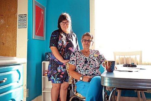 Zoey Cunningham and her foster mom, Pattie Cunningham, at their home in Souris on Thursday. (Tim Smith/The Brandon Sun)