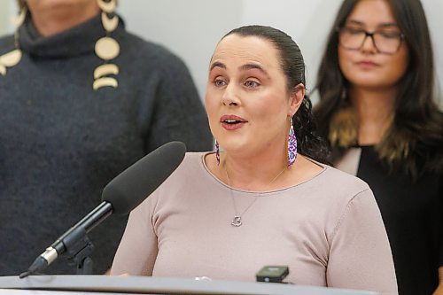MIKE DEAL / FREE PRESS
Kim Fontaine, executive director, Ikwe Widdjiitiwin Inc., speaks during the announcement.
Families Minister Nahanni Fontaine, minister responsible for women and gender equity announces that the Manitoba government will providing $3.5 million to Ikwe Widdjiitiwin Inc. to establish a first-of-its-kind 24-7 safe space for Indigenous women in Winnipeg.
The announcement took place at the future home of Mino&#x2019;Ayaawag Ikwewag Lodge, 510 Selkirk Avenue.
The lodge will provide immediate, short-term safety and stabilization for Indigenous women at risk of violence, homelessness or exploitation. It will provide low-barrier access to culturally safe crisis support.
Reporter: Tyler Searle
251002 - Thursday, October 02, 2025.