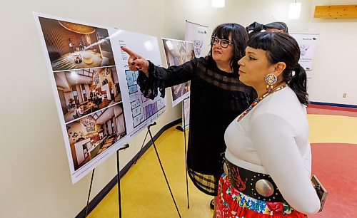 MIKE DEAL / FREE PRESS
Cora Morgan (left), Manitoba&#039;s special adviser on Indigenous women&#039;s issues, points out various accommodations that will be addressed in the construction of Mino&#x2019;Ayaawag Ikwewag Lodge to Amber Laplante prior to the announcement Thursday morning.
Families Minister Nahanni Fontaine, minister responsible for women and gender equity announces that the Manitoba government will providing $3.5 million to Ikwe Widdjiitiwin Inc. to establish a first-of-its-kind 24-7 safe space for Indigenous women in Winnipeg.
The announcement took place at the future home of Mino&#x2019;Ayaawag Ikwewag Lodge, 510 Selkirk Avenue.
The lodge will provide immediate, short-term safety and stabilization for Indigenous women at risk of violence, homelessness or exploitation. It will provide low-barrier access to culturally safe crisis support.
Reporter: Tyler Searle
251002 - Thursday, October 02, 2025.