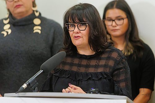 MIKE DEAL / FREE PRESS
Cora Morgan, Manitoba&#039;s special adviser on Indigenous women&#039;s issues, speaks during the announcement.
Families Minister Nahanni Fontaine, minister responsible for women and gender equity announces that the Manitoba government will providing $3.5 million to Ikwe Widdjiitiwin Inc. to establish a first-of-its-kind 24-7 safe space for Indigenous women in Winnipeg.
The announcement took place at the future home of Mino&#x2019;Ayaawag Ikwewag Lodge, 510 Selkirk Avenue.
The lodge will provide immediate, short-term safety and stabilization for Indigenous women at risk of violence, homelessness or exploitation. It will provide low-barrier access to culturally safe crisis support.
Reporter: Tyler Searle
251002 - Thursday, October 02, 2025.