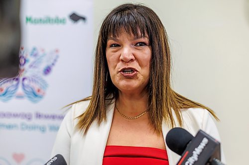MIKE DEAL / FREE PRESS
Bernadette Smith (Point Douglas) Minister of Housing, Addictions and Homelessness, speaks to the media after the announcement.
Families Minister Nahanni Fontaine, minister responsible for women and gender equity announces that the Manitoba government will providing $3.5 million to Ikwe Widdjiitiwin Inc. to establish a first-of-its-kind 24-7 safe space for Indigenous women in Winnipeg.
The announcement took place at the future home of Mino&#x2019;Ayaawag Ikwewag Lodge, 510 Selkirk Avenue.
The lodge will provide immediate, short-term safety and stabilization for Indigenous women at risk of violence, homelessness or exploitation. It will provide low-barrier access to culturally safe crisis support.
Reporter: Tyler Searle
251002 - Thursday, October 02, 2025.