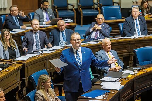 MIKE DEAL / FREE PRESS
Wayne Ewasko, interim leader of the official Opposition, issued an &#x201c;unconditional apology&#x201d; to the loved ones of four women who were targeted by a serial killer and whose remains are believed to be in Winnipeg-area landfills, during his opening remarks in the chamber when the the spring session began on Wednesday.
Reporter: Maggie Macintosh
250305 - Wednesday, March 05, 2025.