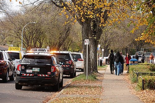 03102025
Brandon Police Services members respond to a threat made at Vincent Massey High School on Friday. the high school was placed into a temporary hold and secure at approximately 11:00 AM Friday after an unverified emil threat against the school. Classes were dismissed for the rest of the school day out of caution while BPS continues to investigate.
(Tim Smith/The Brandon Sun)