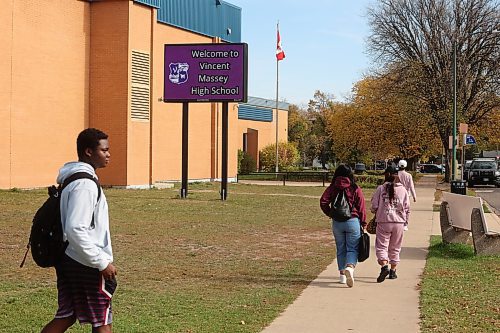 03102025
Students leave Vincent Massey High School on Friday. the high school was placed into a temporary hold and secure at approximately 11:00 AM Friday after an unverified emil threat against the school. Classes were dismissed for the rest of the school day out of caution while BPS continues to investigate.
(Tim Smith/The Brandon Sun)