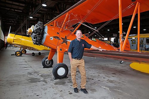 03102025
Dave Hewitt of Woodstock, Ontario, President of Warbirds Canada, stands in front of a Boeing Stearman Kaydet, the newest addition to the Commonwealth Air Training Plan Museum, during the Warbirds Canada Conference & Annual General Meeting on Friday.
(Tim Smith/The Brandon Sun)