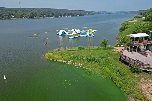 Splish Splash Water Park is seen in early August amid algae warnings. (Tim Smith/The Brandon Sun)
