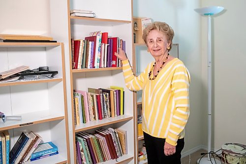 BROOK JONES/FREE PRESS
Winnipeg resident Judy Goodman, 82, who has been journaling since she was 12 years old, stands next to nearly 100 of her journals while she is pictured in her home in Winnipeg, Man., Wednesday, Oct. 15, 2025.