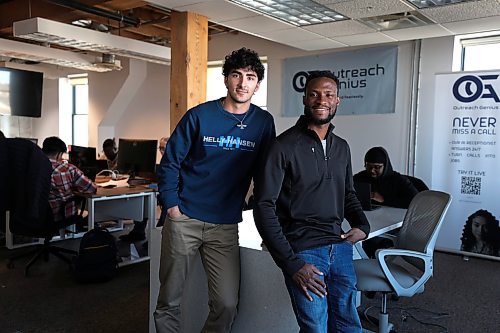 Ruth Bonneville / Free Press
BIZ - OutreachGenius
Photo of David Owasi (jeans), and Pasha Khoshkebari, co-founders of OutreachGenius. The two-year-old company offers artificial intelligence sales automation for home service businesses and franchise brands.
For a Aaron’s biz story that will run later this week.
Oct 15, 2025