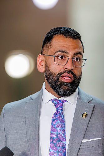 Progressive Conservative Leader Obby Khan (left) is accusing Premier Wab Kinew of violating the Election Financing Act with a video posted to social media Thursday (right) promising to fix a stretch of Highway 2 in Spruce Woods, where a provincial byelection is being held Tuesday and advance voting is underway. (Mike Deal/Winnipeg Free Press files)