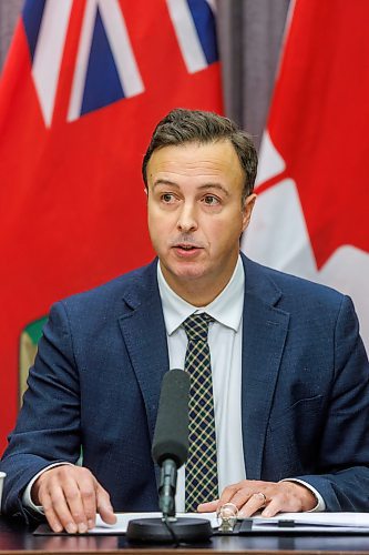 MIKE DEAL / FREE PRESS
Finance Minister Adrien Sala releases the 2024-25 Public Accounts and first quarter report during a press conference at the Manitoba Legislative Building Friday morning.
Reporter: Carol Sanders
250926 - Friday, September 26, 2025.