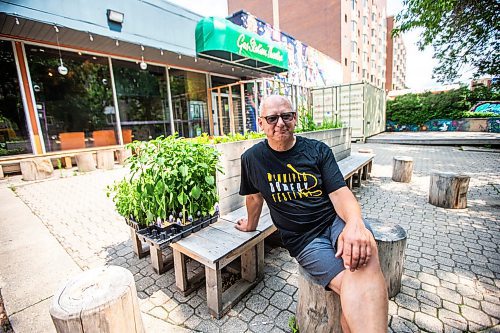 MIKAELA MACKENZIE / FREE PRESS
Gas Station Arts Centre executive director Nick Kowalchuk shows their existing courtyard area at the Osborne theatre on Thursday, July 4, 2024. 
For Nicole story.