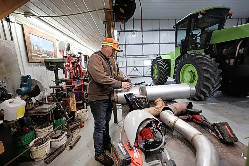 Ruth Bonneville / Free Press
49.8 - farm checkup
Photo of Colin Penner working on fixing an exhaust pipe from his tractor himself to save money.
What: This is for a cross-Manitoba farm check-up story. We're visiting/calling a handful of farmers to talk about how they've coped with a topsy-turvy year, focusing on the impacts of drought and wildfires, tariffs and the lifting of the carbon tax under a new government.
Oct 17, 2025