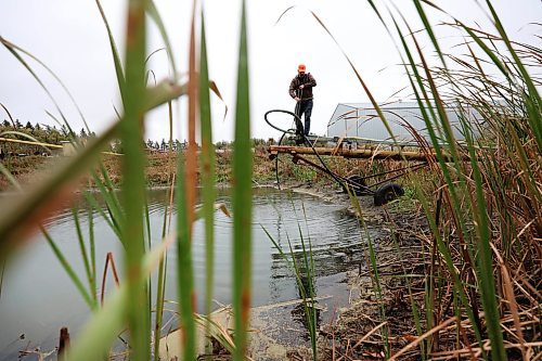 Ruth Bonneville / Free Press
49.8 - farm checkup
Photo of Colin Penner emptying his water tank into his dugout prior to freezeup.
What: This is for a cross-Manitoba farm check-up story. We're visiting/calling a handful of farmers to talk about how they've coped with a topsy-turvy year, focusing on the impacts of drought and wildfires, tariffs and the lifting of the carbon tax under a new government.
Oct 17, 2025