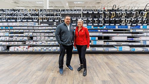 MIKE DEAL / FREE PRESS
Mark Colley, president of the EPLS Group of Companies, which owns the Home Hardware in Winnipeg with Heather Brincheski, Territory Manager at Home Hardware Stores Ltd. at the location of the new store, 2860 Pembina Hwy, which will be opening on November 25.
Reporter: Gabrielle Piche
251022 - Wednesday, October 22, 2025.