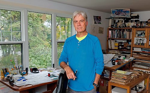 MIKE DEAL / FREE PRESS
Two-time Oscar nominee Cordell Barker is being celebrated this Friday at the WAG with a retrospective of the Winnipeg animator's career, including the premiere of his newest film, Good Luck to You All. The latest film is "100% human made" which used to go without saying. But the eight-minute NFB Short's subject matter -- Artificial Intelligence -- has made it necessary for Barker to specify.
Reporter: Ben Waldman
251022 - Wednesday, October 22, 2025.