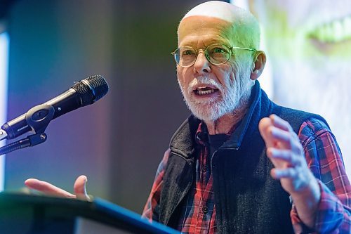 MIKE DEAL / FREE PRESS
Jim Silver talks about a new study he wrote for the Canadian Centre for Policy Alternatives - Manitoba, entitled "The Fiscal Benefits of Adult Basic Education in Manitoba" at the Adult Secondary Education Council conference at the Canadian Museum of Human Rights Thursday morning.
Reporter: Maggie Macintosh
251023 - Thursday, October 23, 2025.