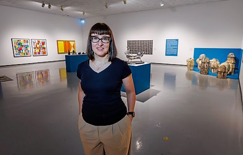 MIKE DEAL / FREE PRESS
Riva Symko, curator at WAG-Qaumajuq, in a gallery where a new exhibit will be opening soon called, Staycation: The Art of Being Here, featuring Manitoba artists from the past 50 years from the WAG vaults.
Reporter: Gabrielle Piche
251023 - Thursday, October 23, 2025.