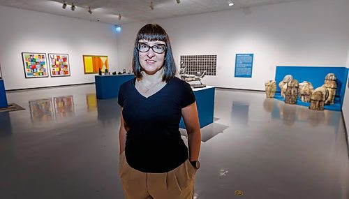 MIKE DEAL / FREE PRESS
Riva Symko, curator at WAG-Qaumajuq, in a gallery where a new exhibit will be opening soon called, Staycation: The Art of Being Here, featuring Manitoba artists from the past 50 years from the WAG vaults.
Reporter: Gabrielle Piche
251023 - Thursday, October 23, 2025.