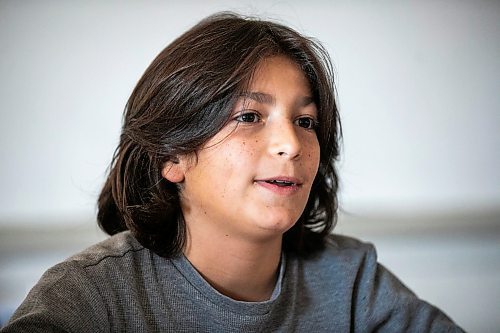 MIKAELA MACKENZIE / FREE PRESS
Sebastian, 11, at Earl Grey School on Thursday, Oct. 23, 2025. 
For Melissa story.
Free Press 2025