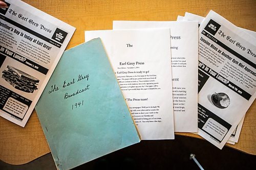 MIKAELA MACKENZIE / FREE PRESS
Copies of The Earl Grey Press at Earl Grey School on Thursday, Oct. 23, 2025. 
For Melissa story.
Free Press 2025