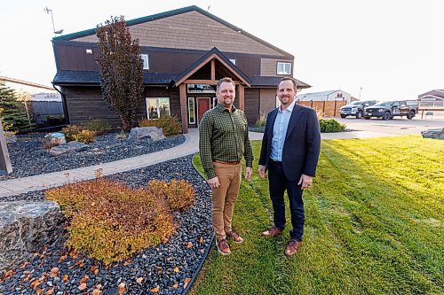 MIKE DEAL / FREE PRESS
Glen Veenstra (right), co-owner and CEO of Pine Creek Homes, with his brother, Josh Veenstra (left), who is also co-owner and President of Pine Creek Homes. The family-owned homebuilding company located at 904 Redonda Street, has operated for around 40 years.
Reporter: Aaron Epp
251024 - Friday, October 24, 2025.