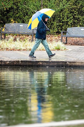 MIKAELA MACKENZIE / FREE PRESS
Don Kilimnik walks through the rain at Assiniboine Park on Monday, Oct. 27, 2025.
Standup.
Free Press 2025