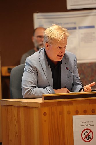 BDO Canada LLP official Todd Birkhan says the audit opinion is what’s called "a clean, unqualified opinion,” and that means the financial statements are stated fairly and in accordance with the accounting basis required for Manitoba school divisions during his presentation to the school board on Monday evening. (Abiola Odutola/The Brandon Sun)