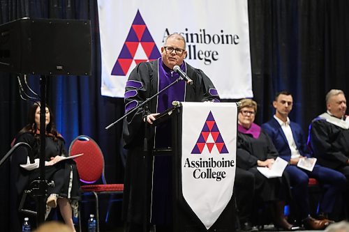 Mark Frison, president of Assiniboine College, assured graduates that "what you’ve done will serve you well.” (Tim Smith/The Brandon Sun)