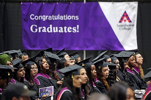 30102025
Graduates listen to speakers during Assiniboine College’s annual fall graduation ceremony at the Keystone Centre’s Manitoba Room on Thursday. Close to 500 graduates received diplomas in over 37 different programs and areas of study.
(Tim Smith/The Brandon Sun)